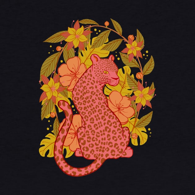 Coral Tropical Jaguar by Carabara Designs